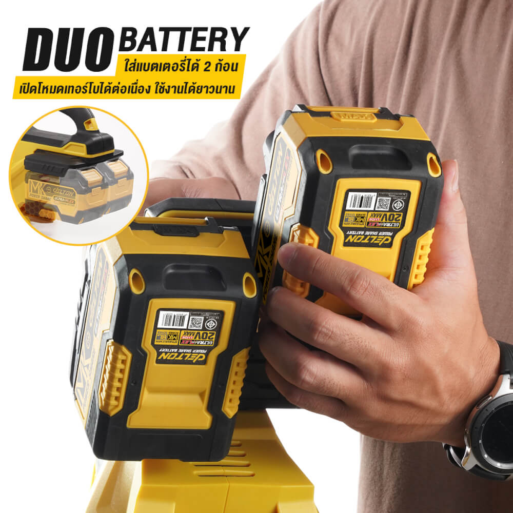 เครื่องเป่าใบไม้ไร้สาย (พร้อมแบตเตอรี่) DELTON รุ่น CBL-988DB 4,000 วัตต์